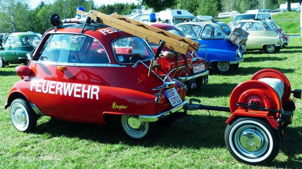 antiker Feuerwehrwagen